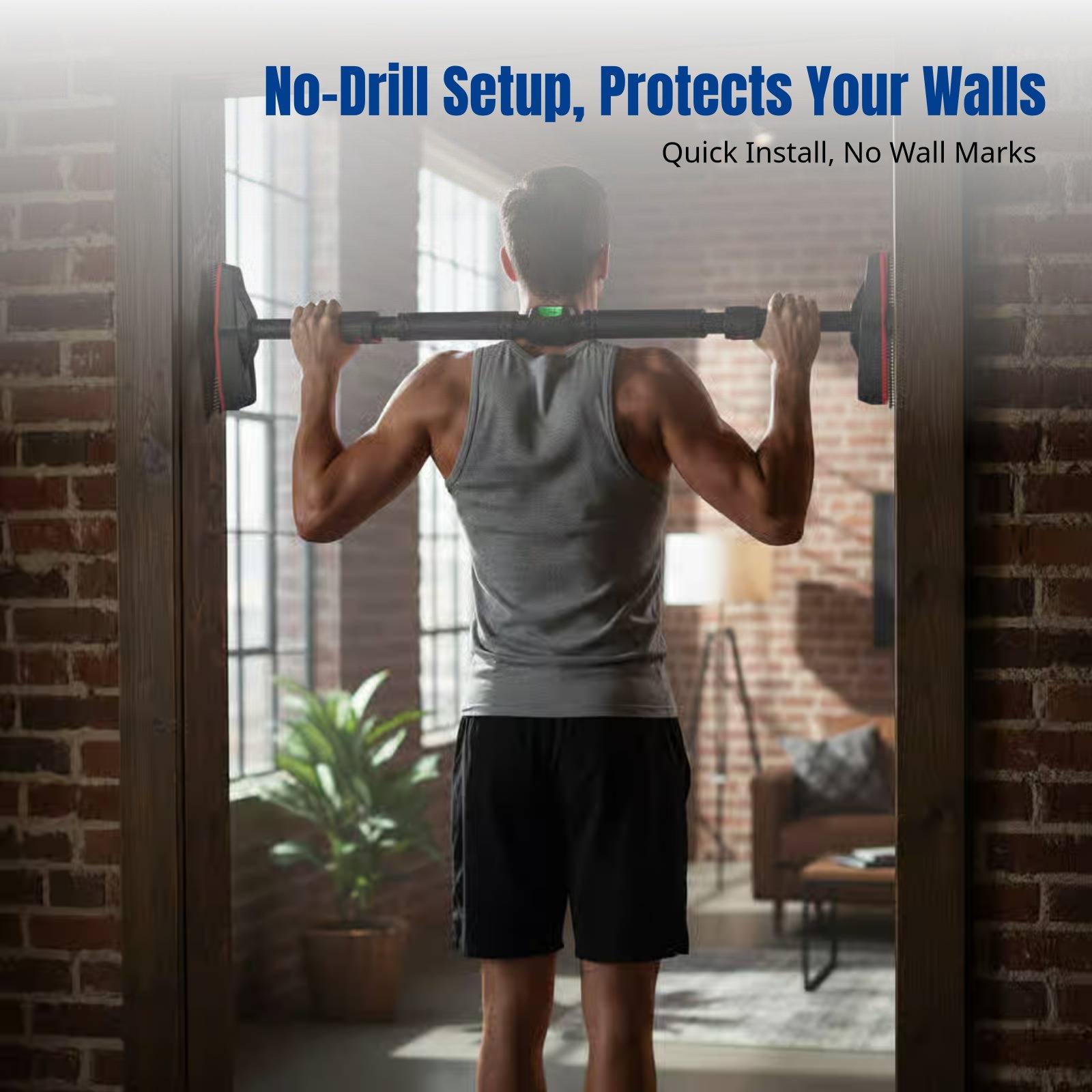 Pull Up Bar Grip - Hochbelastbare Türrahmen-Klimmzugstange aus Kohlenstoffstahl mit Fünfstufiger